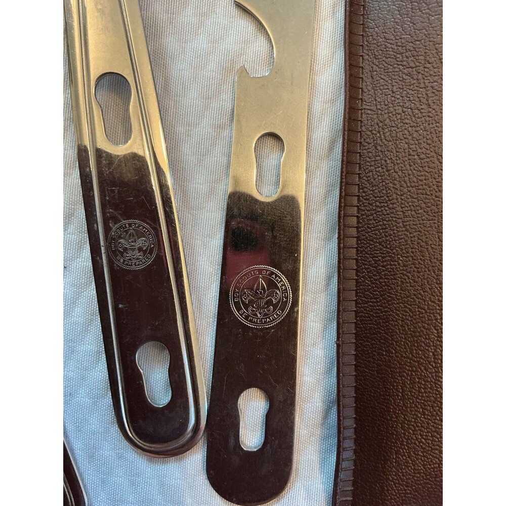 BOY SCOUTS of AMERICA IMPERIAL STAINLESS UTENSIL SET w/ VINYL POUCH MCM Camping - Picture 2 of 4